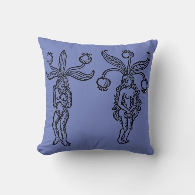 Botany: Mandrake, 1476 Throw Pillow (Front)