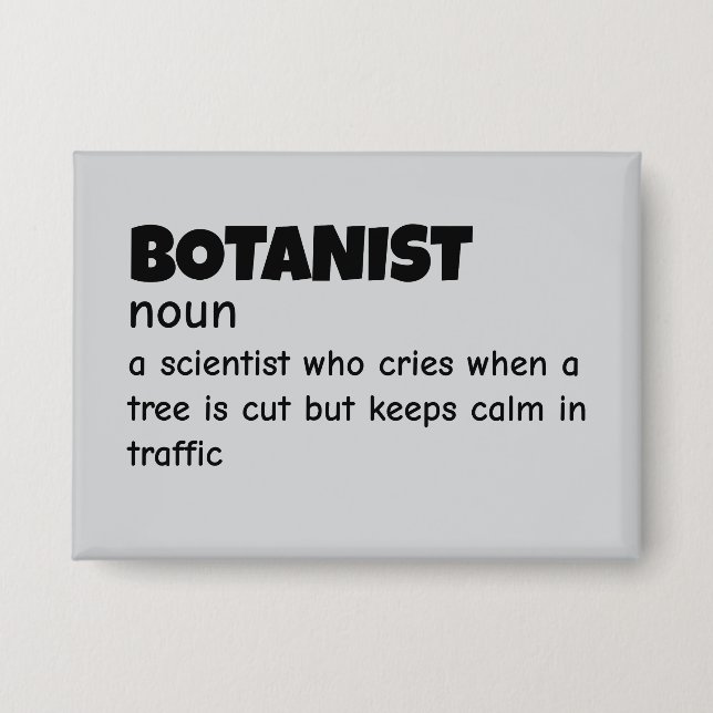 Botany Nerd Funny Definition Button (Front)
