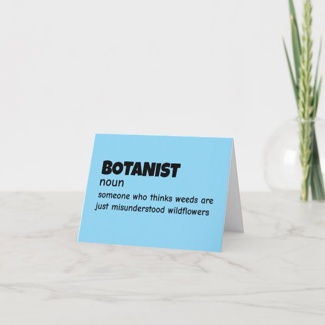 Botany Nerd Funny Definition Thank You Card (Front)