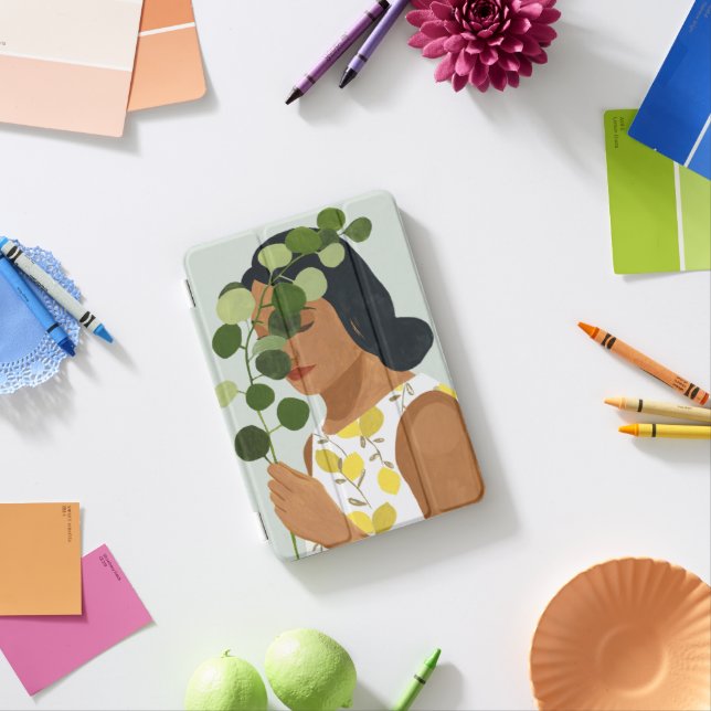 Botany Portrait - Woman with Greenery iPad Mini Cover (In Situ)
