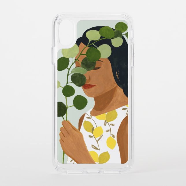 Botany Portrait - Woman with Greenery Speck iPhone XS Max Case (Front)