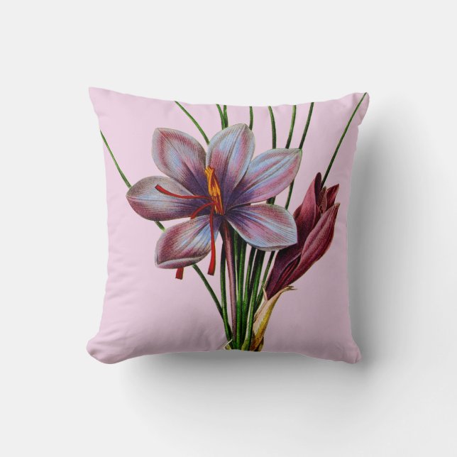 Botany: Saffron Throw Pillow (Front)