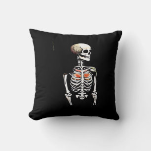 Botany - Whimsigoth Vintage Skeleton With Colorful Throw Pillow