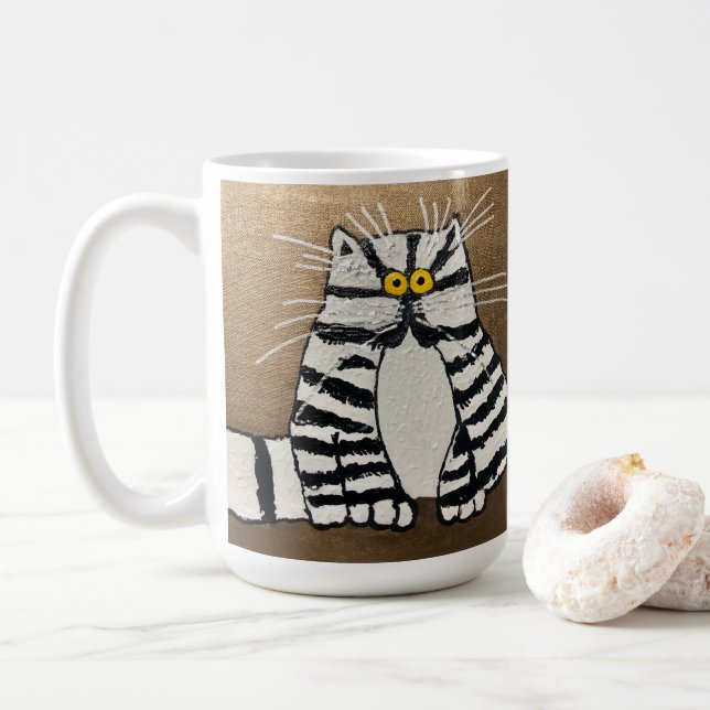 Botero's Cat coffee mug (With Donut)