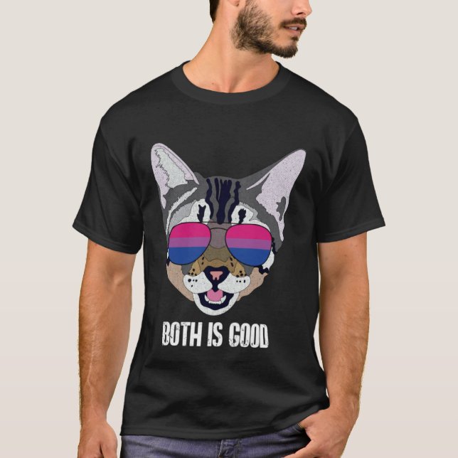Both Is Good  Cat Bisexual Bi Pride T-Shirt (Front)