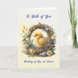 Both of You Easter Chick in Grapevine Wreath Card