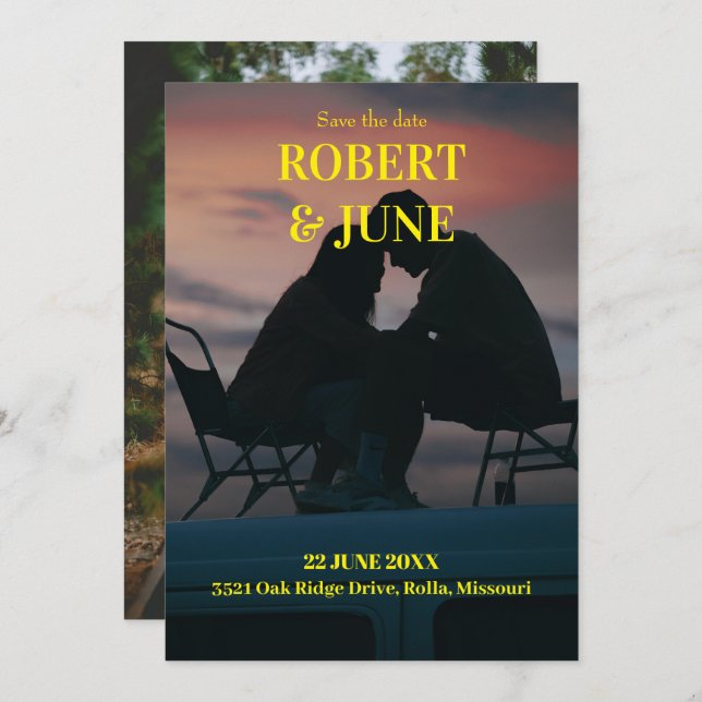 Both side full photo  save the date (Front/Back)