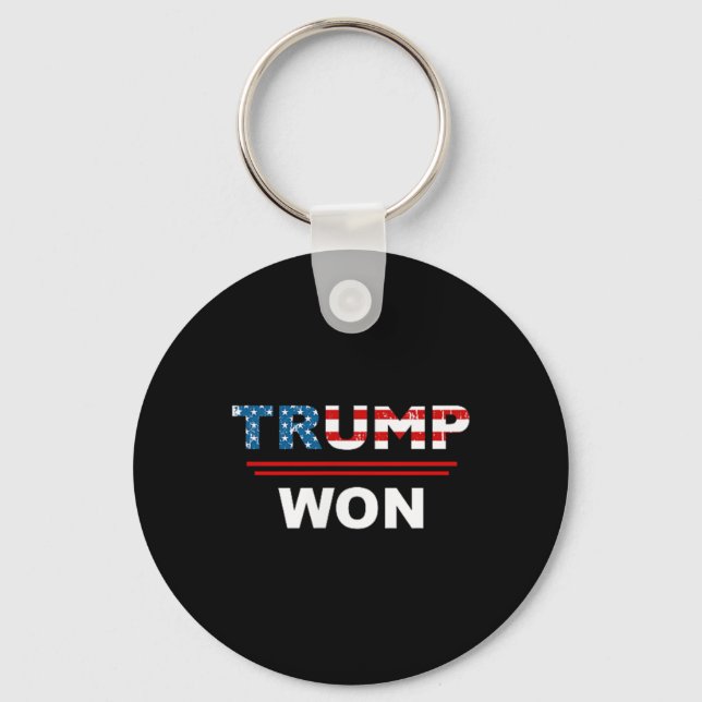 (both Side) Funny Trump Won Trump 45_47th Waste Ma Keychain (Front)