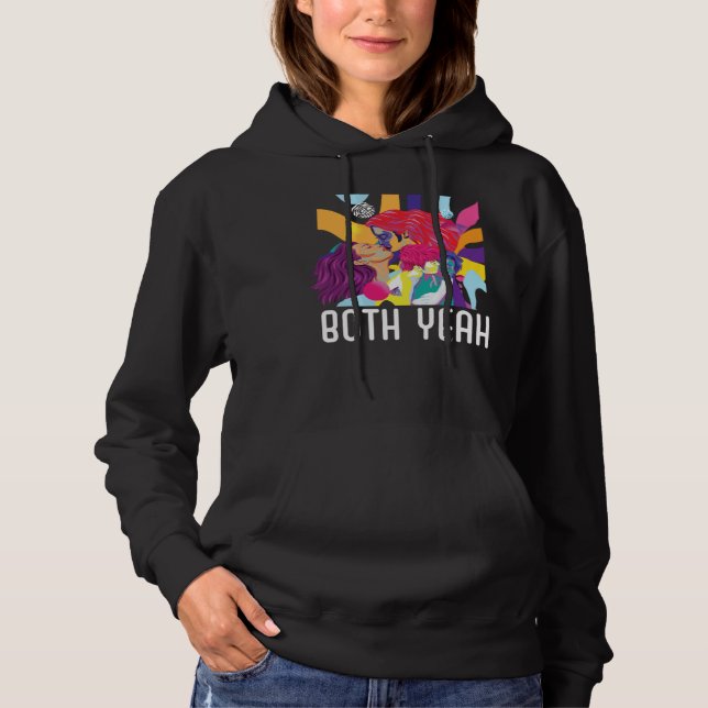Both Yeah Bi Bisexual Rainbow Pride Bisexuality LG Hoodie (Front)