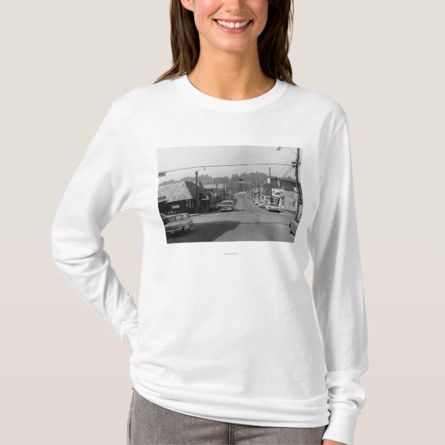 Bothell, WA - Downtown Street Scene Photograph T-Shirt (Front)
