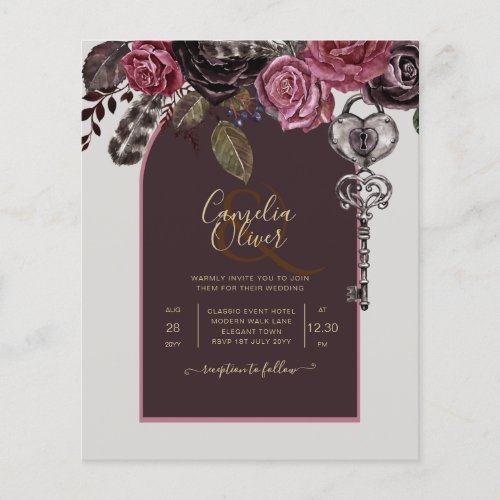 BOTHIC ROSE Burgundy Fall Wedding Flyer