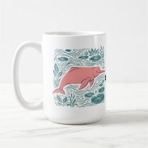 Boto Pink River Dolphin Wildlife Art Matte Salmon Coffee Mug