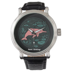Boto Pink River Dolphin Wildlife Art Matte Salmon Watch