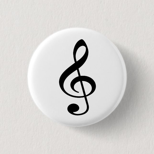 Bóton (Button) Clave de Sol Preta Button (Front)