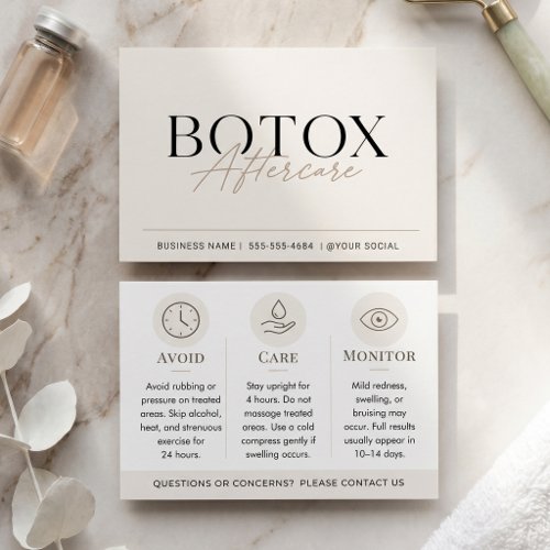 Botox Aftercare Beige Minimal