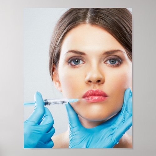 Botox and filler injections by aesthetic doctor poster