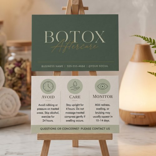 Botox Green Minimal Aftercare Instructions