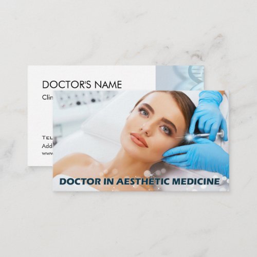Botox injections around eyes by aesthetic doctor business card