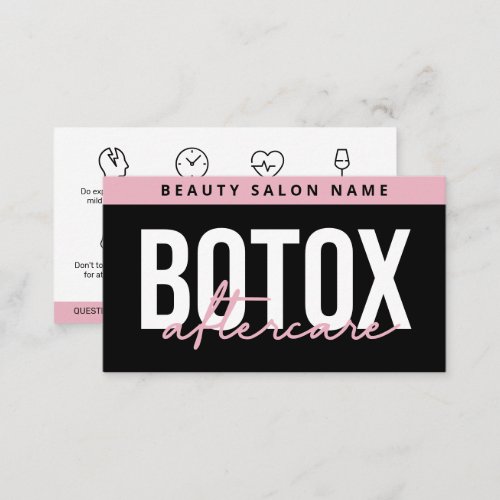 Botox Lip Filler instructions Editable Aftercare B Business Card