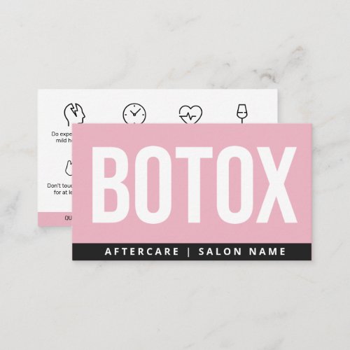 Botox Lip Filler instructions Editable Aftercare Business Card