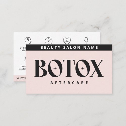 Botox Lip Filler instructions Editable Aftercare  Business Card