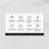Botox Lip Filler instructions Editable Aftercare Business Card (Back)