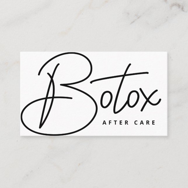 Botox Lip Filler instructions Editable Aftercare Business Card (Front)