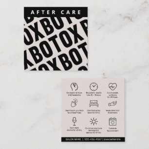 Botox Lip Filler instructions Editable Aftercare Square Business Card