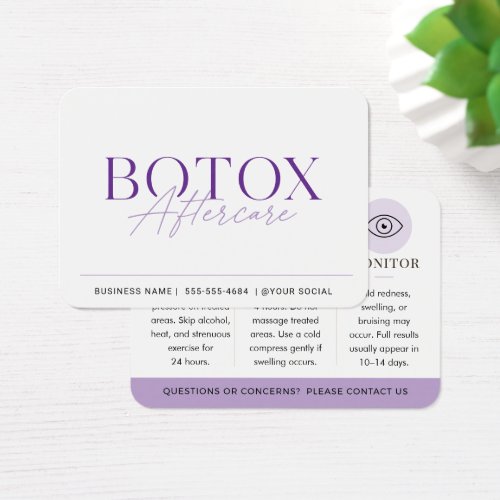 Botox Purple Minimal Aftercare Guide