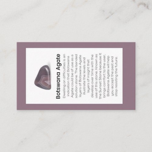 Botswana Agate Crystal Meaning Jewelry Display  Business Card