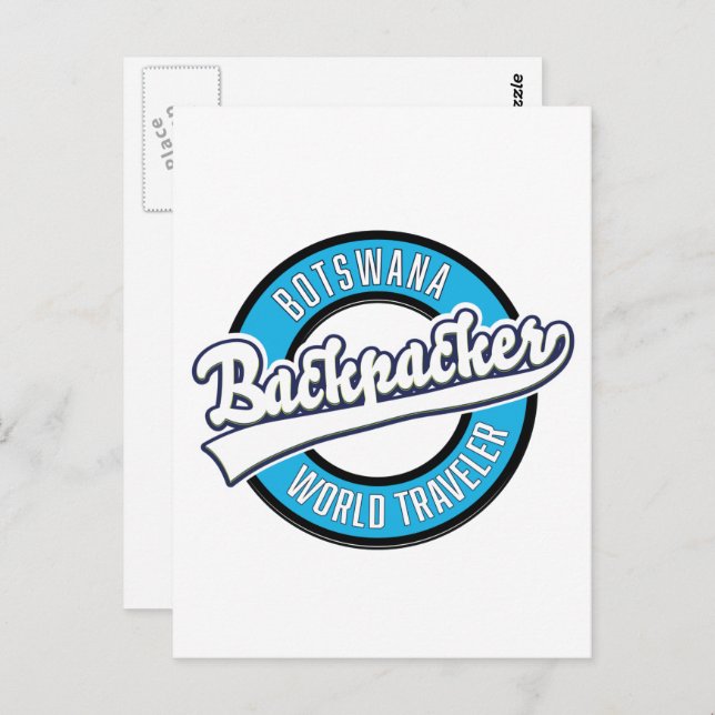Botswana backpacker world traveler logo. postcard (Front/Back)