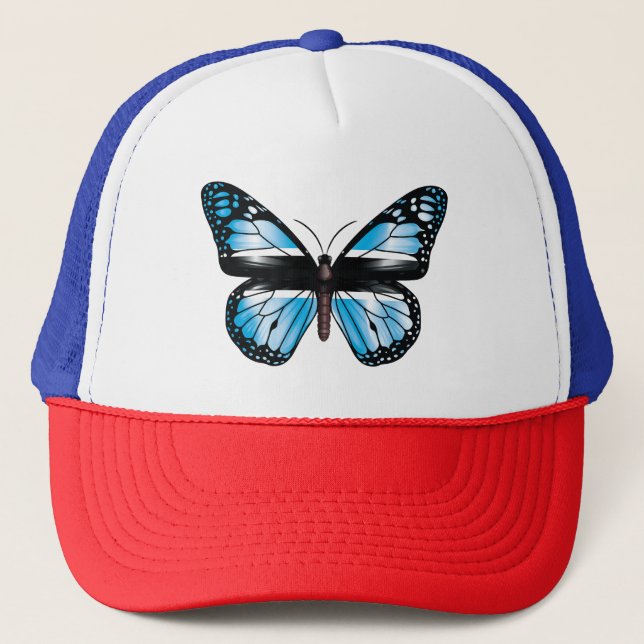 Botswana butterfly monarch flag trucker hat (Front)