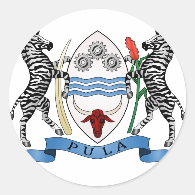 Botswana Coat of Arms Classic Round Sticker (Front)