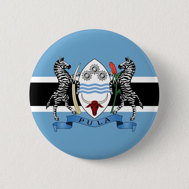 Botswana Coat of Arms/ Flag Button (Front)