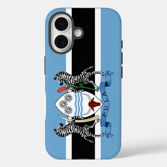 Botswana Coat of Arms/ Flag Case-Mate iPhone Case (Back)