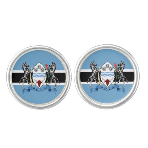 Botswana Coat of Arms Flag Cufflinks