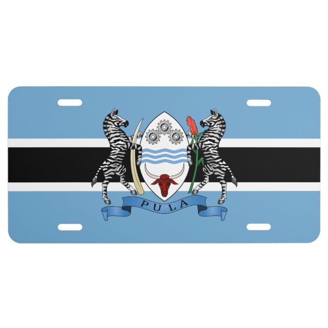 Botswana Coat of Arms/ Flag License Plate (Front)