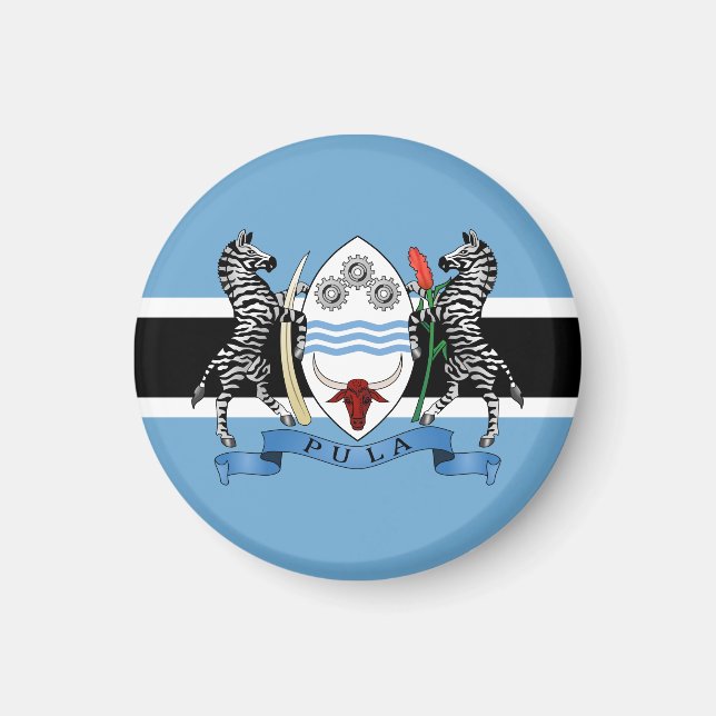 Botswana Coat of Arms/ Flag Magnet (Front)