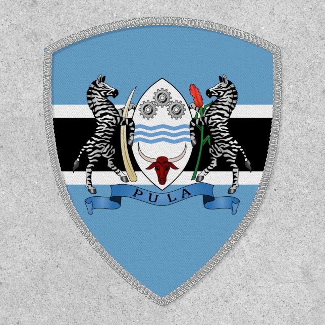 Botswana Coat of Arms/ Flag Patch (Front)