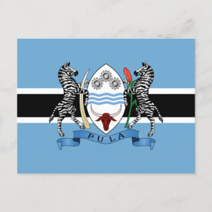 Botswana Coat of Arms/ Flag Postcard