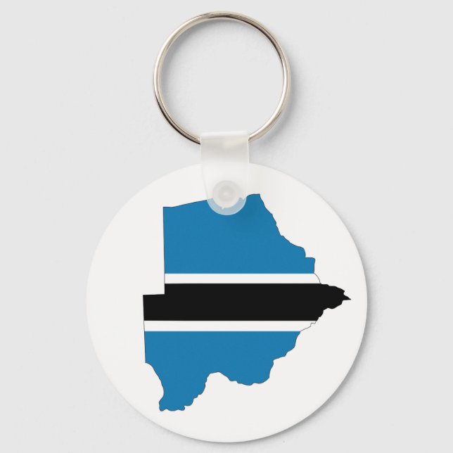 botswana country flag map shape silhouette symbol keychain (Front)
