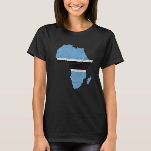 Botswana Flag Africa Continent Silhouette Gift for T_Shirt