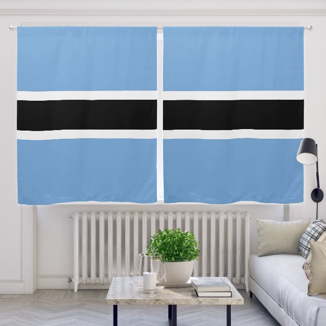 Botswana flag blackout curtains (Living Room)
