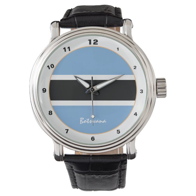Botswana Flag & Botswana trendy fashion /design Watch (Front)