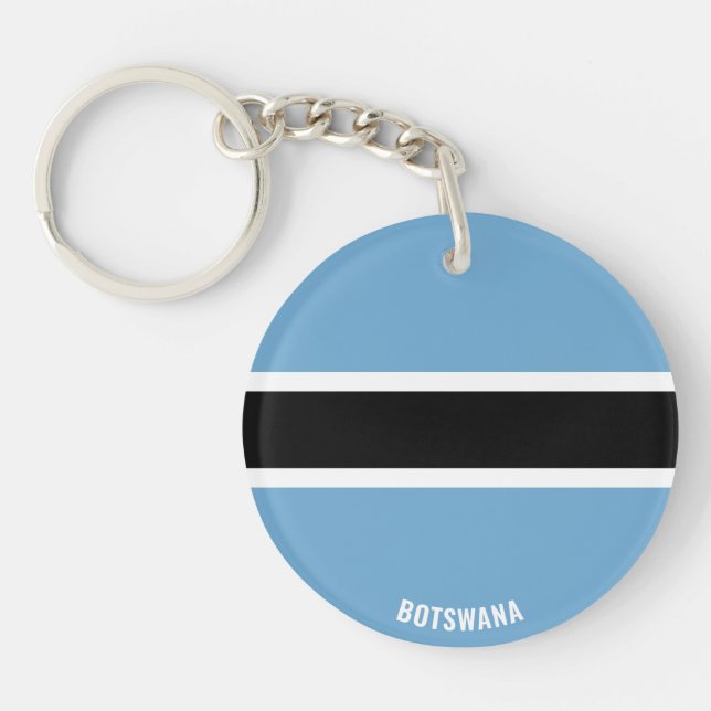 Botswana Flag Charming Patriotic Keychain (Front)