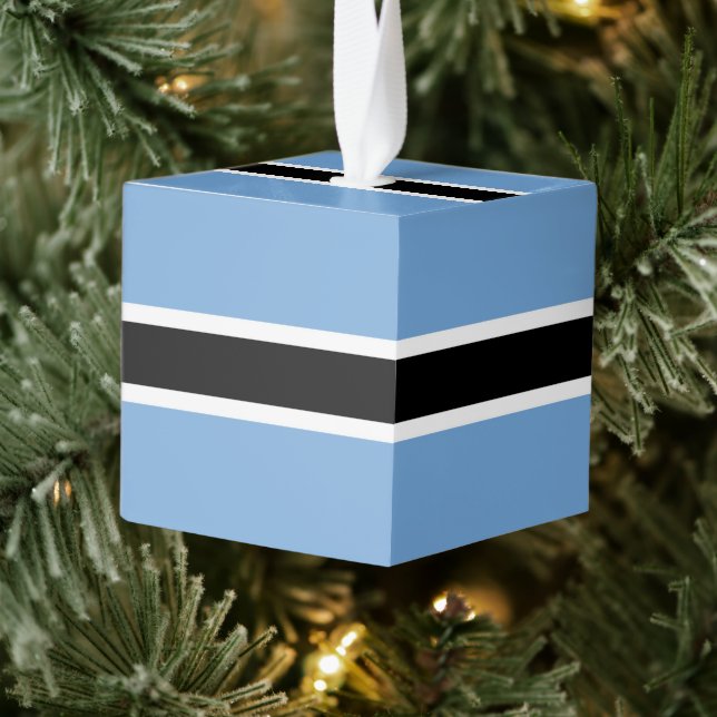 Botswana flag cube ornament (Tree)