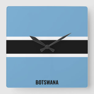 Botswana Flag Dazzling Patriotic Square Wall Clock