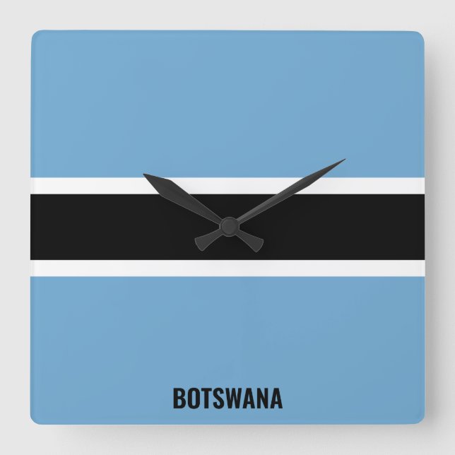 Botswana Flag Dazzling Patriotic Square Wall Clock (Front)