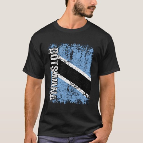 Botswana Flag Distressed Botswana T_Shirt