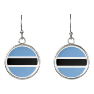 Botswana flag earrings